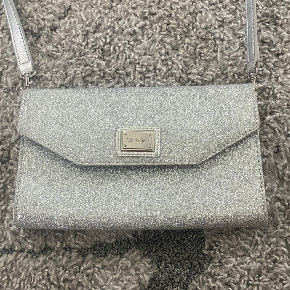 Calvin Klein Sparkling Silver Clutch